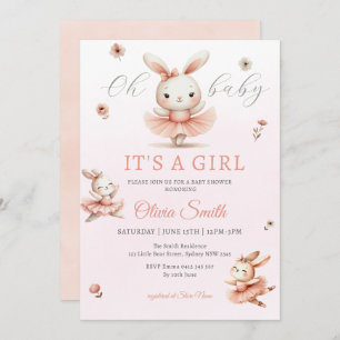 Ballerina Bunnies Oh Baby Bunny Girl Babydusche Einladung