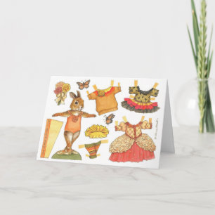 Ballerina Bunny Erntedank Paper Doll Karte