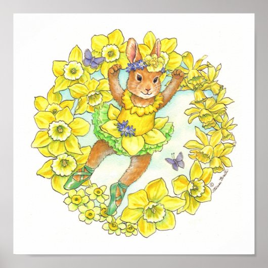 Ballerina Bunny Print Jonquil Poster (Vorne)