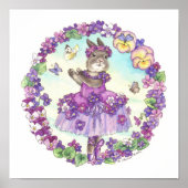 Ballerina Bunny Print Violet Poster (Vorne)