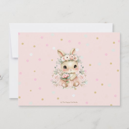 Ballerina Bunny Rabbit 1st 2nd 3rd Birthday Photo Dankeskarte (Rückseite)