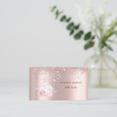 Ballerina Butterflies Confetti Rose Gold Visitenkarte (Stehend Vorderseite)