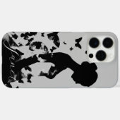 Ballerina Butterflies Schwarze Silhouette Moderner Case-Mate iPhone Hülle (Rückseite (Horizontal))