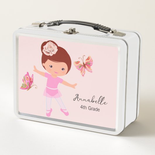 Ballerina Butterfly Friends Metall Brotdose (Vorderseite)