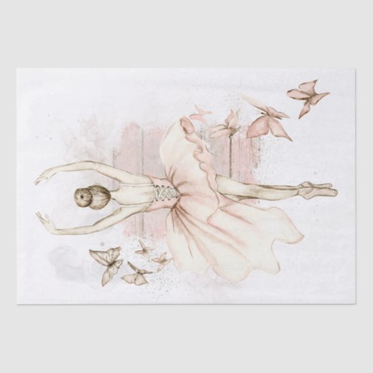 Ballerina Butterfly Wasserfarbe Seidenpapier (Vorderseite)