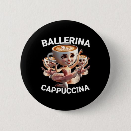 Ballerina Cappuccina italienisches Brainrot-Meme L Button (Vorderseite)