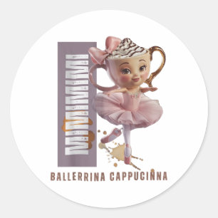 Ballerina Cappuccino Italienischer Brainrot Meme S Runder Aufkleber
