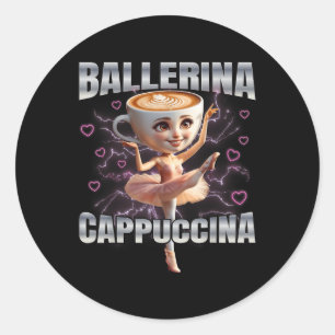 Ballerina Cappuccino Runder Aufkleber