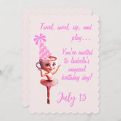 Ballerina Cappucina Geburtstag individuell anpassb Einladung (Vorne/Hinten)