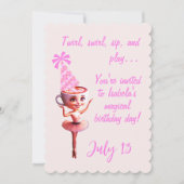 Ballerina Cappucina Geburtstag individuell anpassb Einladung (Vorderseite)