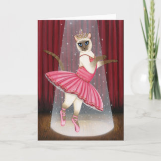 Ballerina Cat Chocolate Point Siam Grußwagen Karte