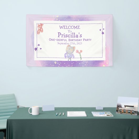 Ballerina Cat Kindergeburtstag Party Banner (Messeveranstaltung)