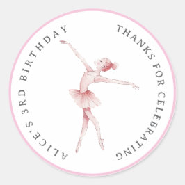 Ballerina Center Bühne Birthday Classic Round Runder Aufkleber