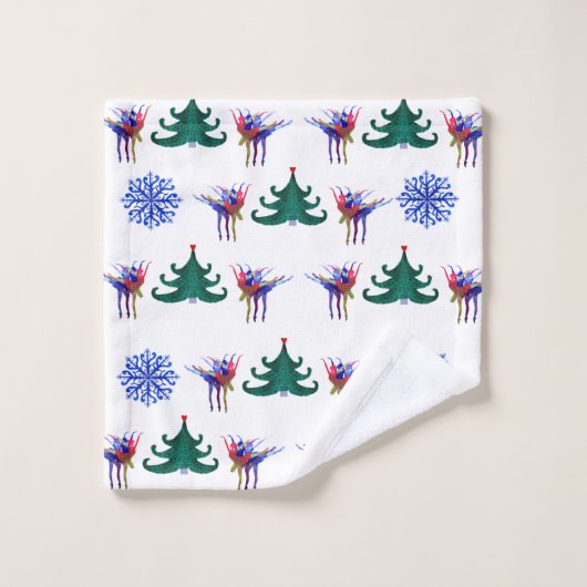 Ballerina Christmas Badhandtuch Set (Waschlappen)