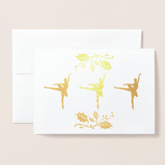 Ballerina Christmas Folienkarte (Vorderseite mit Umschlag)