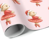Ballerina Christmas Gift Wrap Paper for kids Geschenkpapier (Rolleneckpunkt)