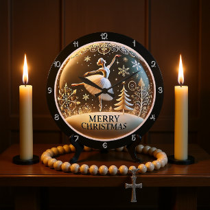Ballerina Christmas Große Wanduhr