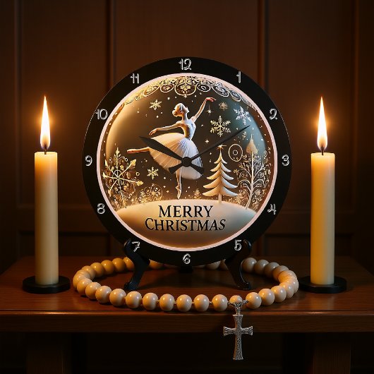 Ballerina Christmas Große Wanduhr