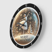 Ballerina Christmas Große Wanduhr (Winkel)