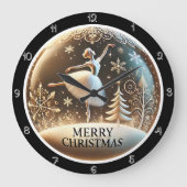 Ballerina Christmas Große Wanduhr (Vorderseite)