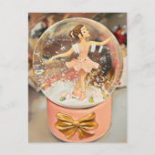 Ballerina Christmas Snow Globe Postcard Postkarte (Vorderseite)