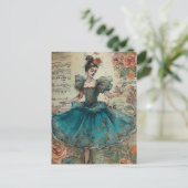 Ballerina Collage Postkarte (Stehend Vorderseite)