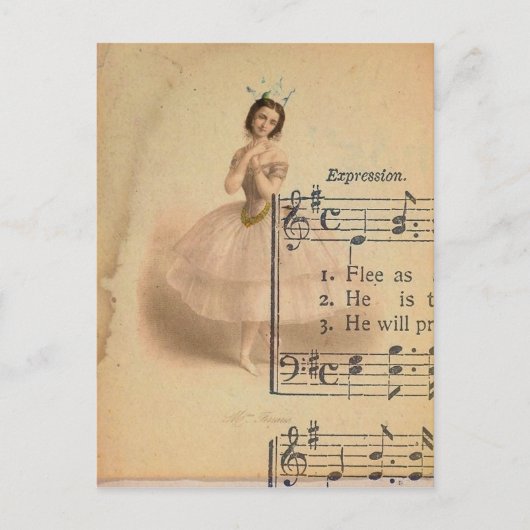 Ballerina Collage Postkarte (Vorderseite)