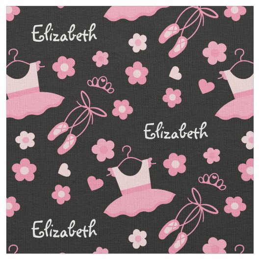 Ballerina Custom Fabric Pink Black Stoff (Nahaufnahme)