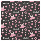 Ballerina Custom Fabric Pink Black Stoff (Muster)