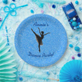 Ballerina Dance Blue Sparkle Pappteller (Party)