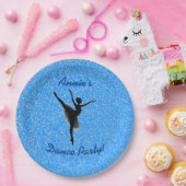 Ballerina Dance Blue Sparkle Pappteller (Party)