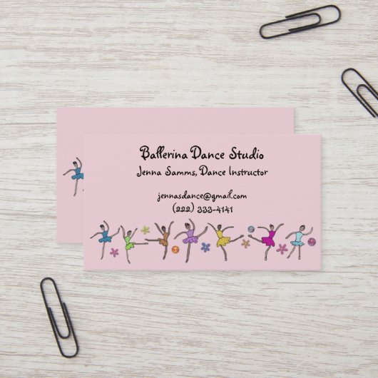Ballerina Dance Business Cards Visitenkarte (Vorderseite/Rückseite Beispiel)