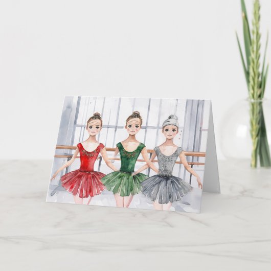 Ballerina Dance Christmas Card Feiertagskarte (Vorderseite)