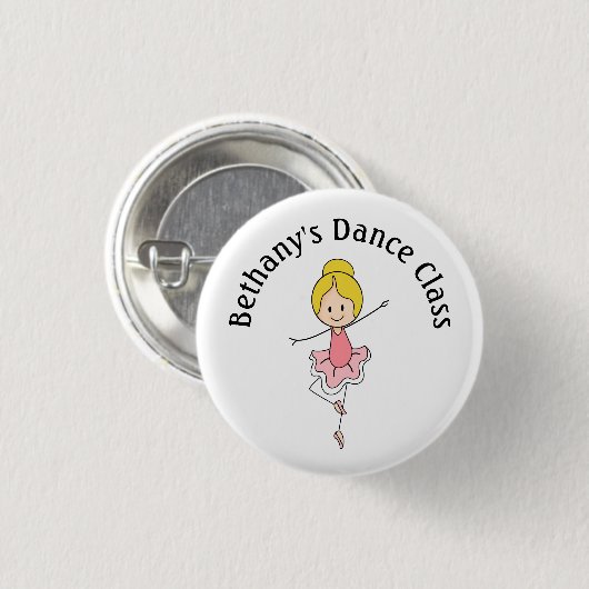 Ballerina Dance Class Button (Vorne & Hinten)