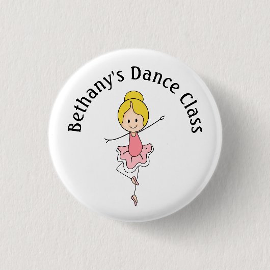 Ballerina Dance Class Button (Vorderseite)