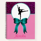 Ballerina Dance Glitzer und Bow Notizblock (Vorderseite)