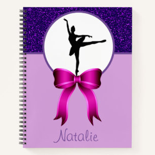 Ballerina Dance Glitzer und Bow Notizblock