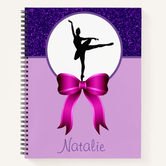 Ballerina Dance Glitzer und Bow Notizblock (Vorderseite)