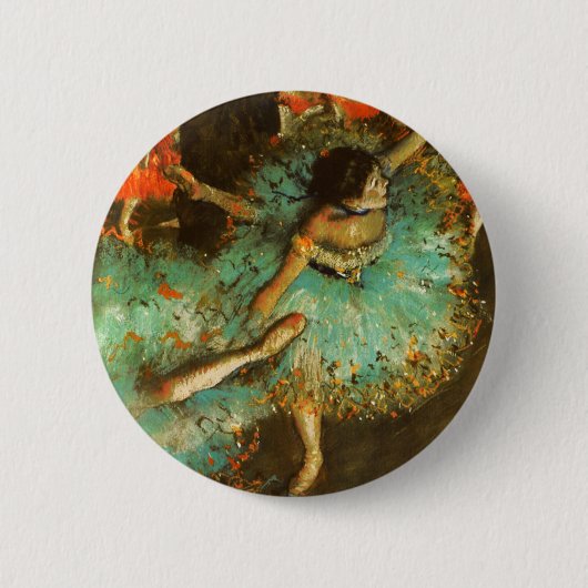 Ballerina Dance Green Dancer Edger Degas Painting Button (Vorderseite)