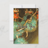 Ballerina Dance Green Dancer Edger Degas Painting Dankeskarte (Vorderseite)