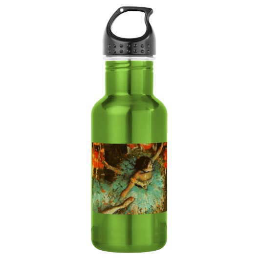 Ballerina Dance Green Dancer Edger Degas Painting Edelstahlflasche (Vorderseite)