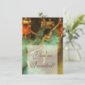 Ballerina Dance Green Dancer Edger Degas Painting Einladung (Stehend Vorderseite)