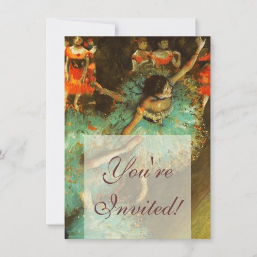 Ballerina Dance Green Dancer Edger Degas Painting Einladung (Vorderseite)