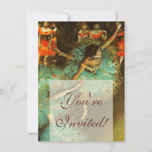 Ballerina Dance Green Dancer Edger Degas Painting Einladung