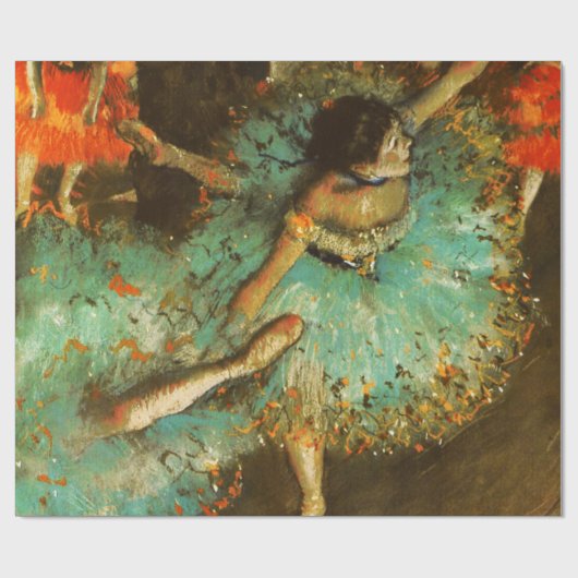 Ballerina Dance Green Dancer Edger Degas Painting Geschenkpapier (Flach)
