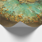 Ballerina Dance Green Dancer Edger Degas Painting Geschenkpapier (Ecke)
