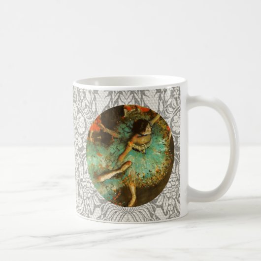 Ballerina Dance Green Dancer Edger Degas Painting Kaffeetasse (Rechts)