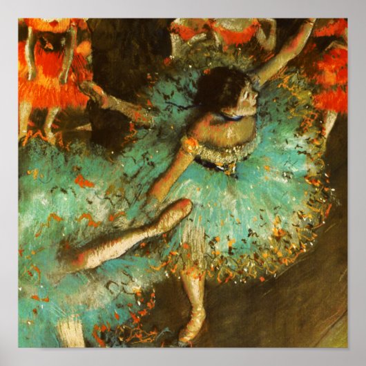 Ballerina Dance Green Dancer Edger Degas Painting Poster (Vorne)