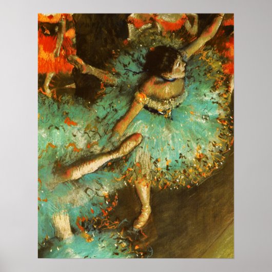 Ballerina Dance Green Dancer Edger Degas Painting Poster (Vorne)