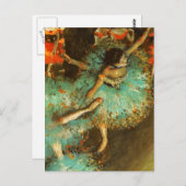 Ballerina Dance Green Dancer Edger Degas Painting Postkarte (Vorne/Hinten)